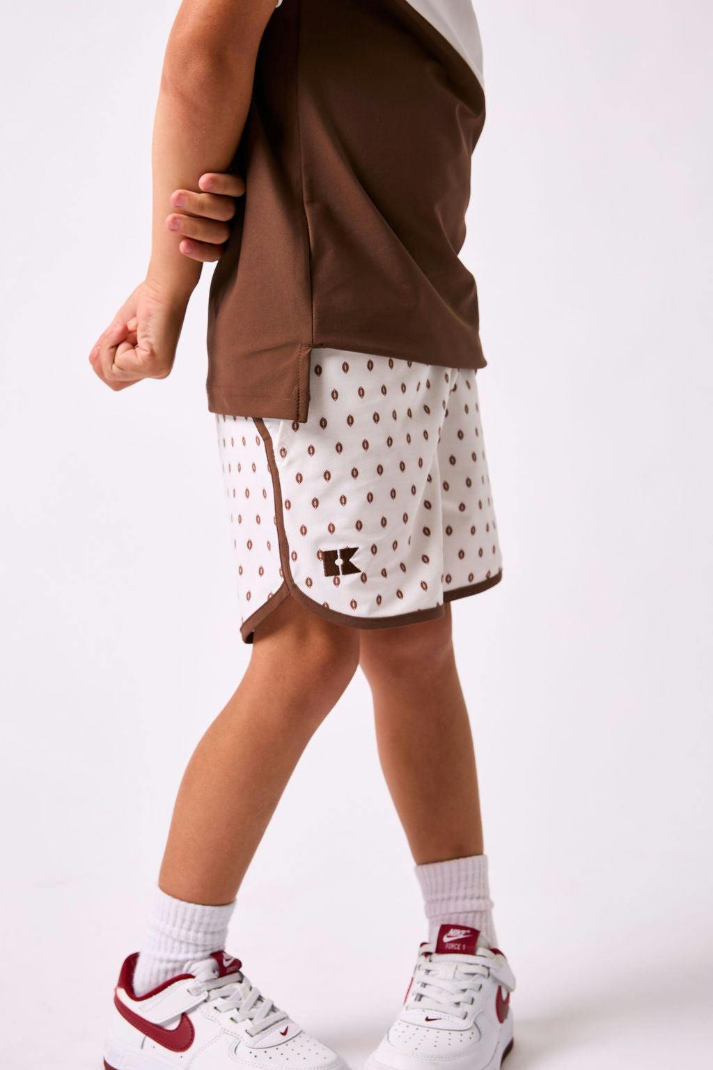 football retro super short with brown piping