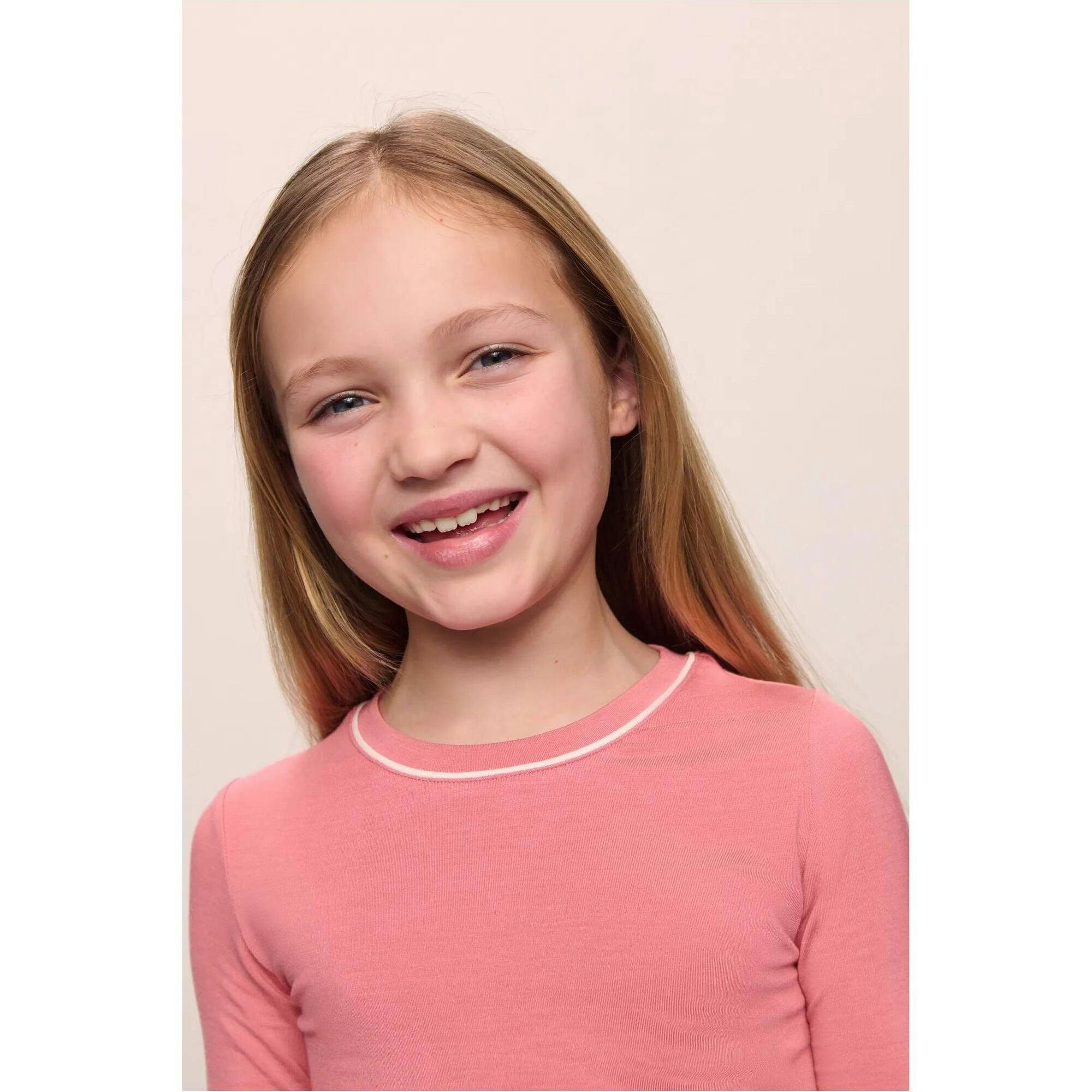 Kids TENCEL Modal Unisex Long PJ Set, Pink