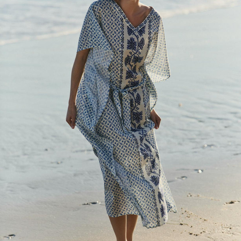 Carrie Caftan in Santorini Dots
