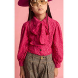 Lace Bow Blouse Fuchsia