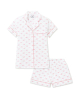 Women's Pima Short Sleeve Short Set in Blushing Bows