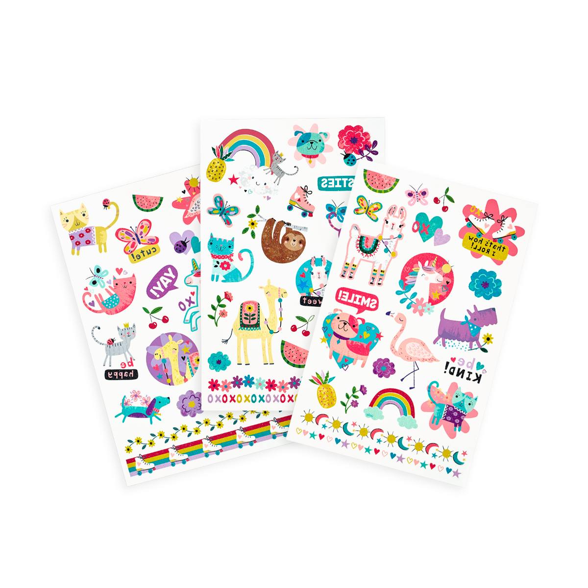 Tattoo-Palooza Temporary Tattoos - Funtastic Friends - 3 Sheets