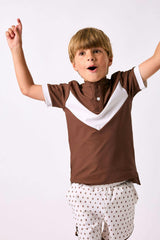 brown retro v blade shirt