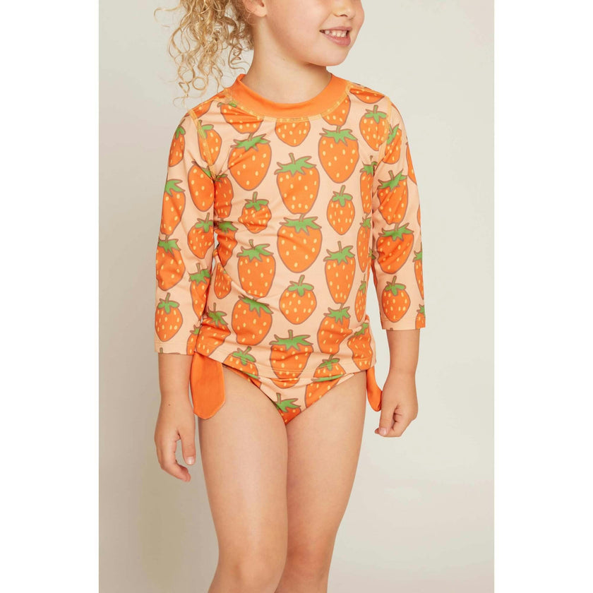 Recycled Strawberry Rashguard Bikini Set