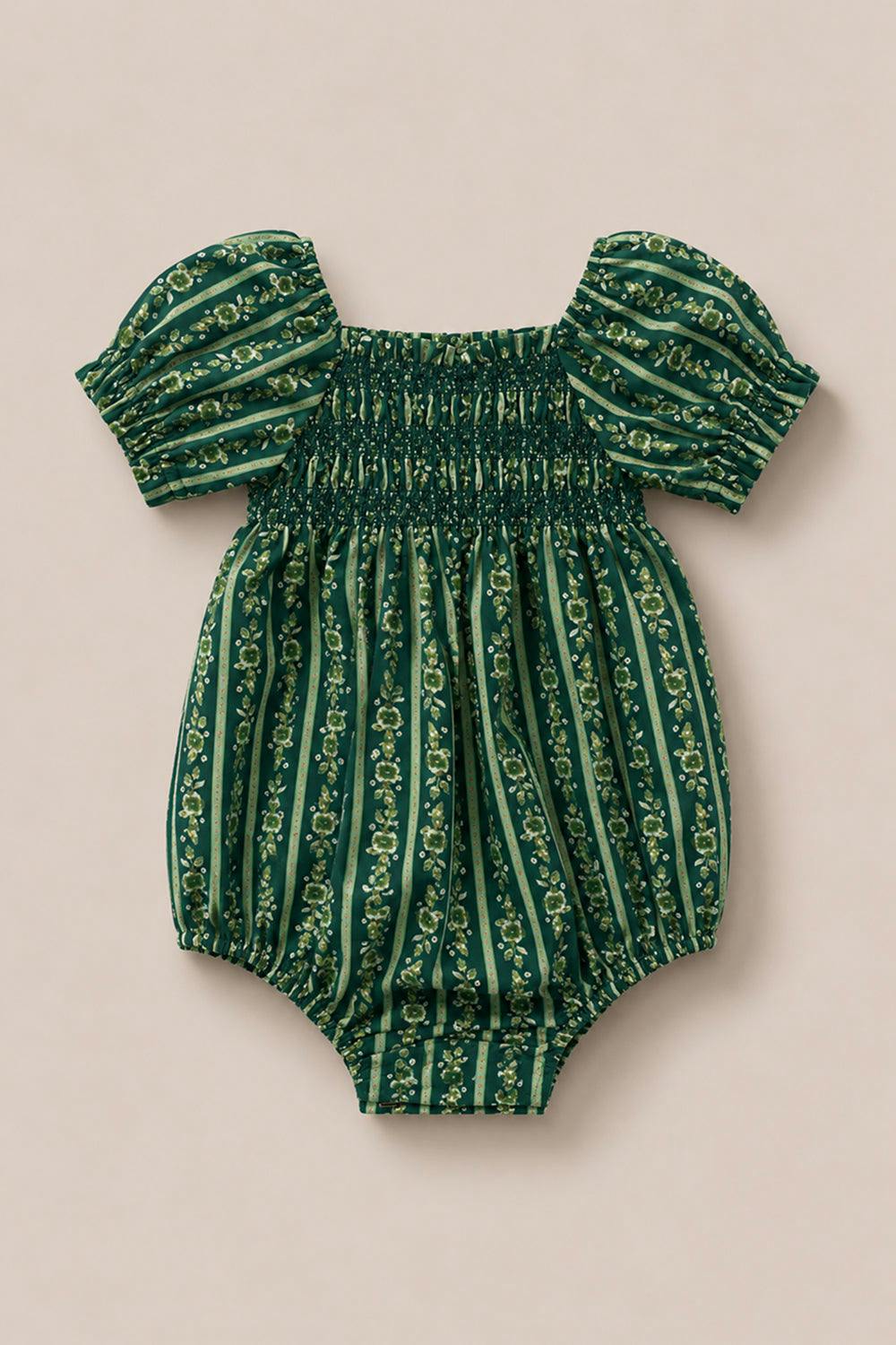 Baby Sunday Best Romper in Pine Felicity Floral