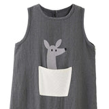 Gray Animal Pocket Romper