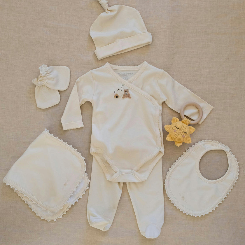Bib/Mittens/Burp Cloth Set