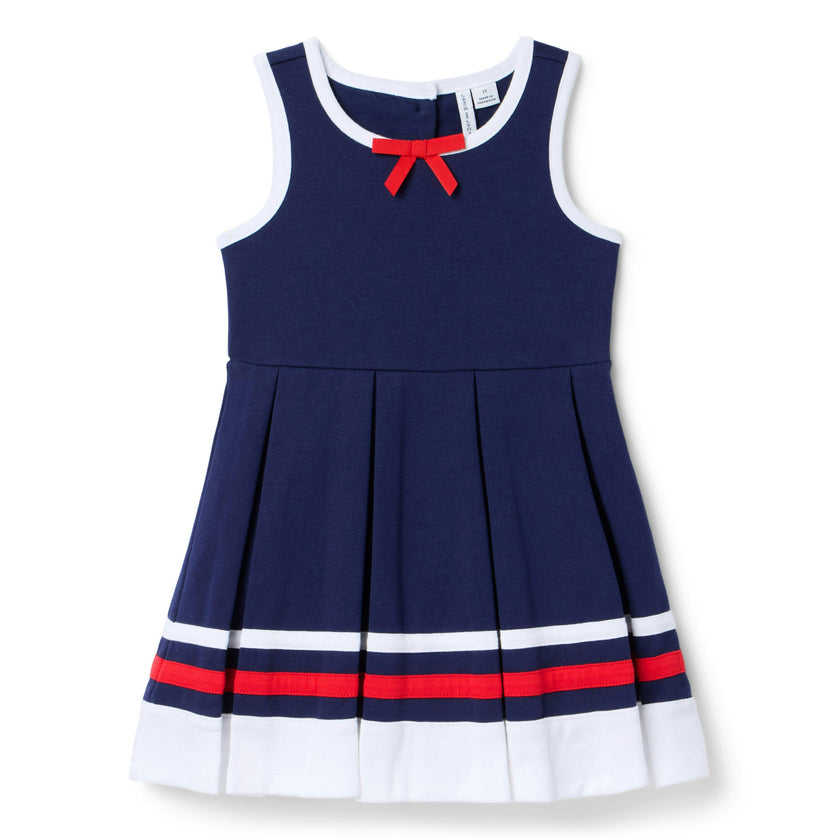 Bow Ponte Dress, navy blue