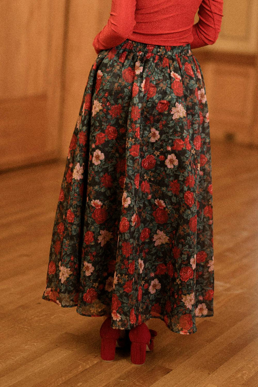 Vanessa Skirt in Moody Christmas Flora