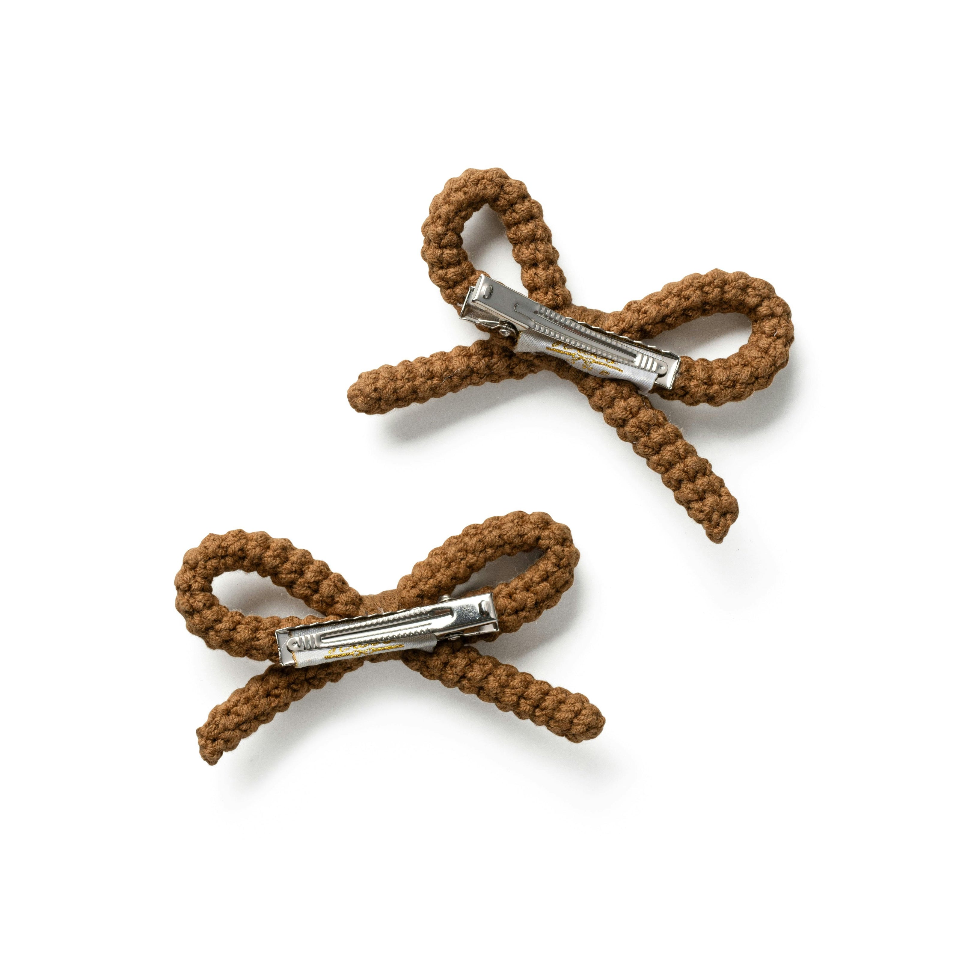Halo Luxe Juliana Textured Knit Double Clip - Brown