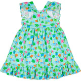 Printed Linen-Look Dress With Flower