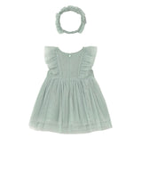 Green Baby Dress With Matching Headband