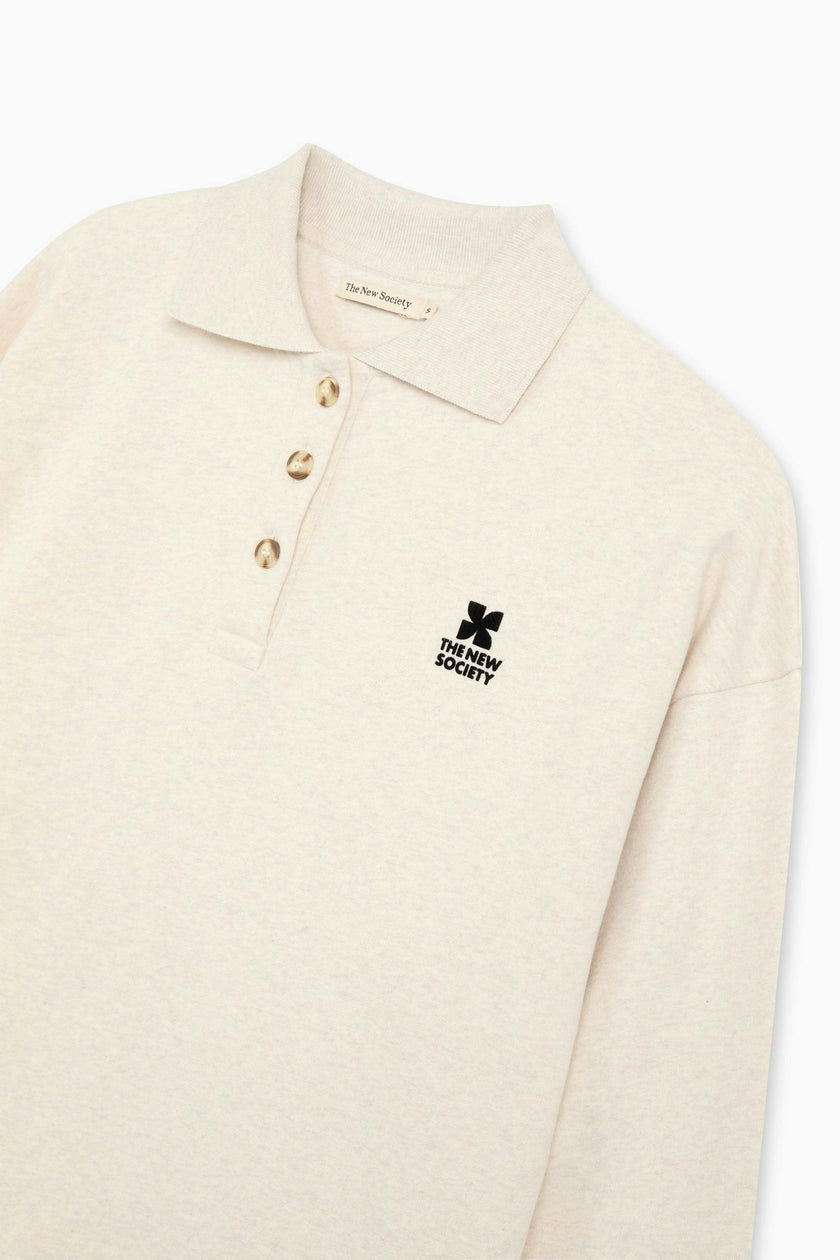TNS Logo Woman Polo Whisper White Melange