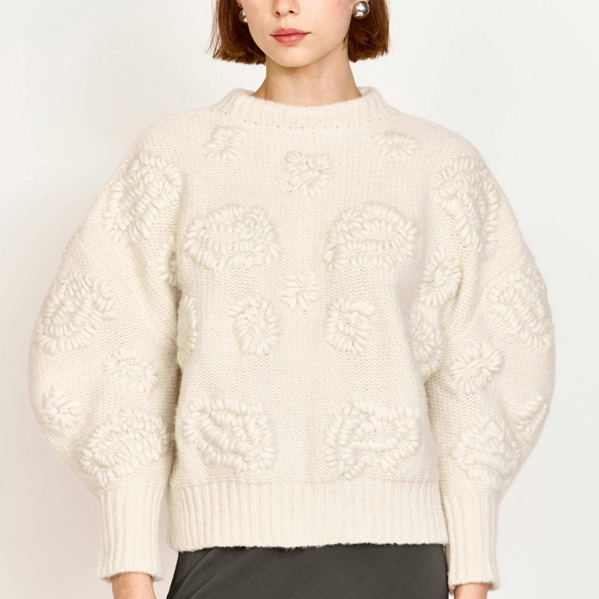 Cusco Waterlily Pullover in Ivory