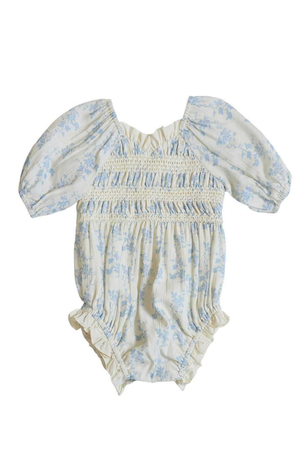 Baby Roselyn Romper in Ivory Porcelain Fleur
