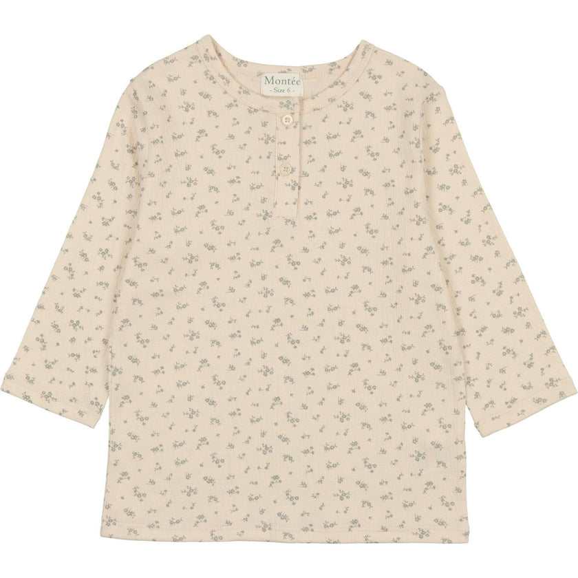 Printed Gauze 3-Quarter Sleeve Shirt