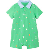 Infant Boys Printed Polo Romper | Bunny & Carrot