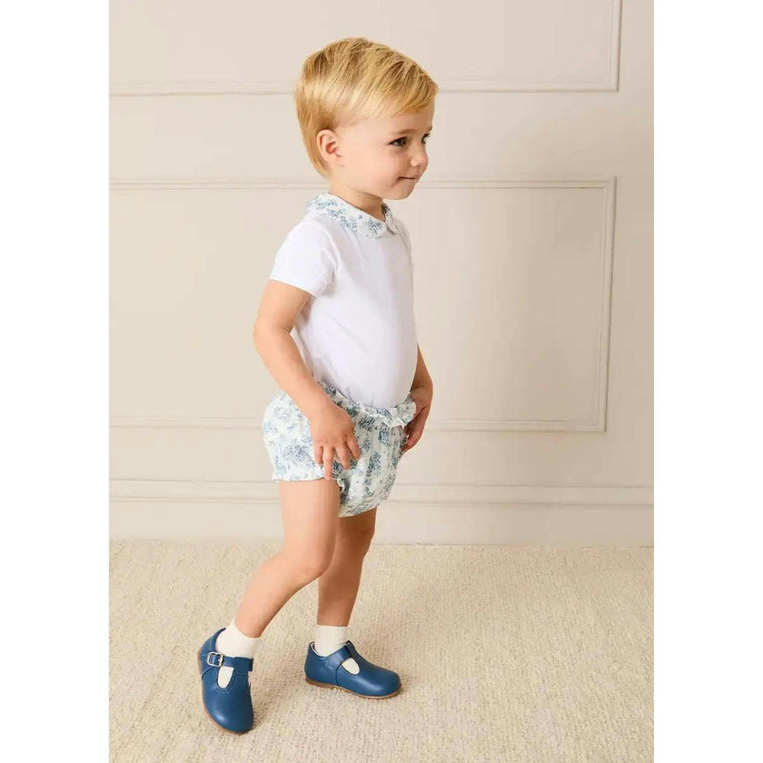 Audrey Toile Elasticated Waist Bloomers in Blue (1mth-12mths)