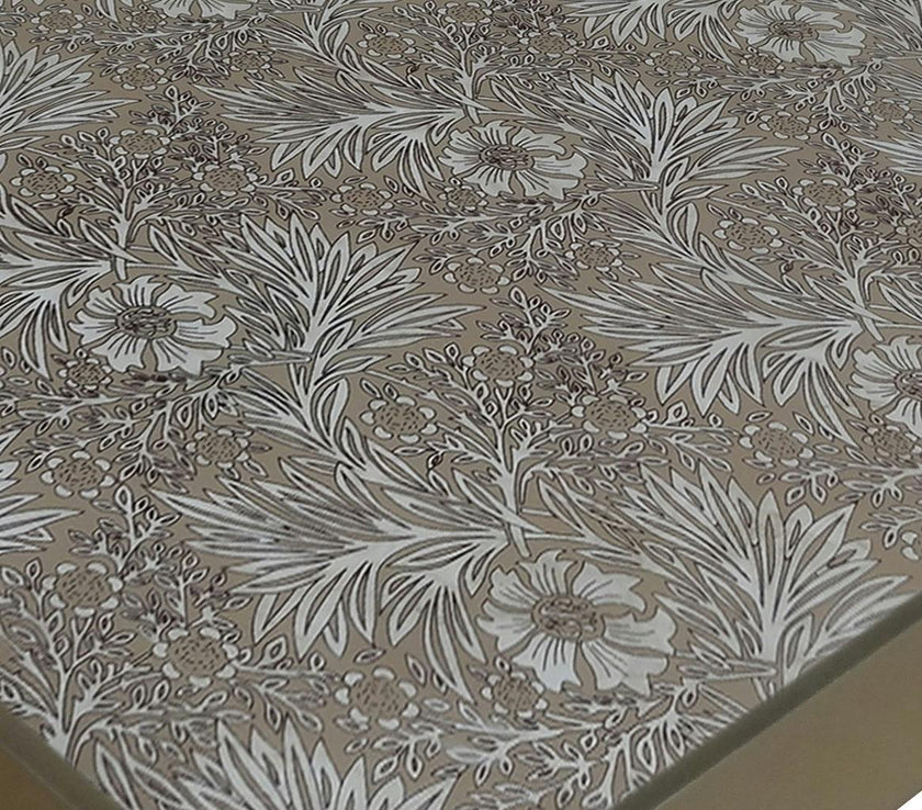 Handmade Reverse Painted Mirror Tray  Sand Floral - Extra Large