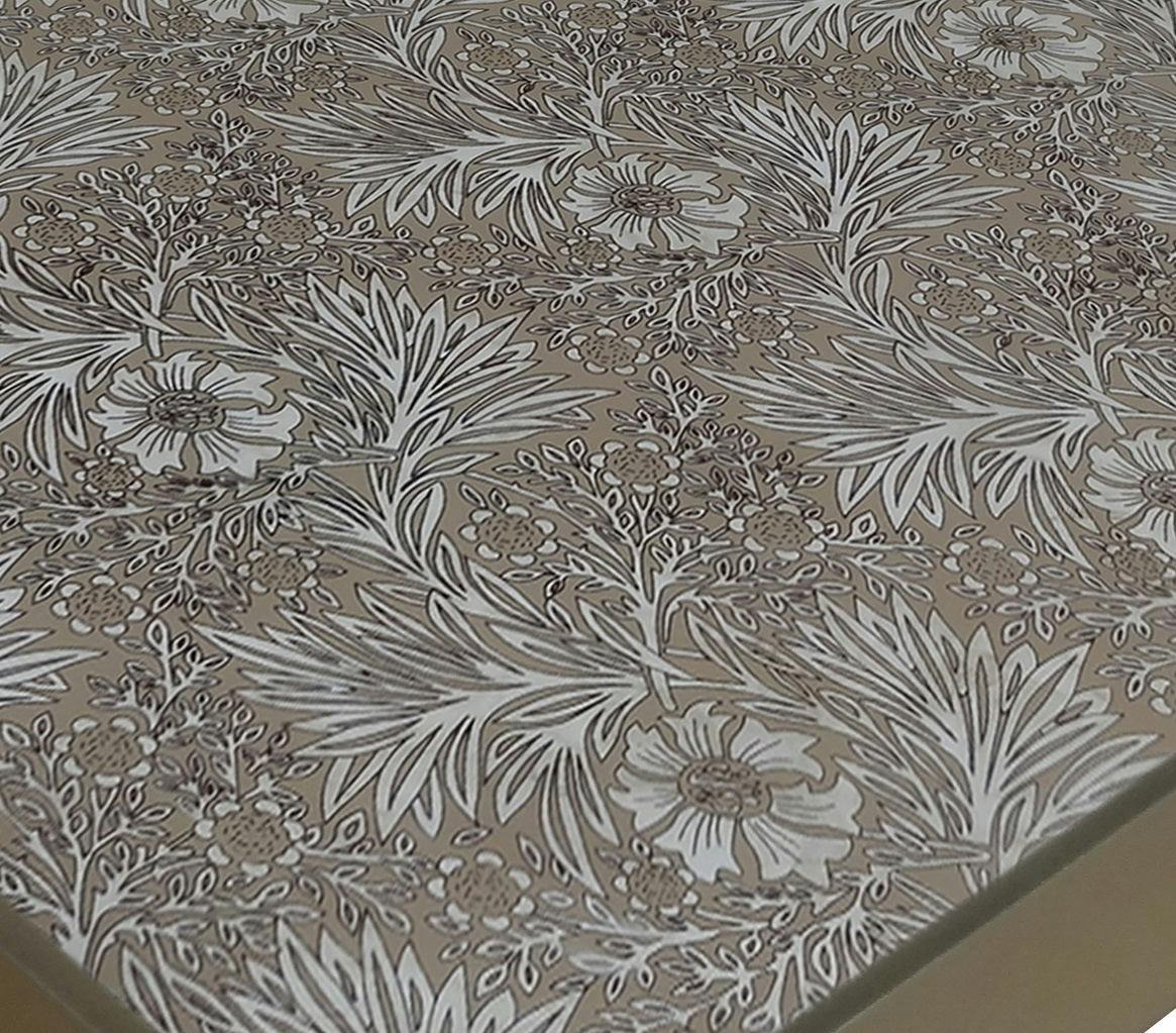 Handmade Reverse Painted Mirror Tray  Sand Floral - Extra Large Arcadia Home