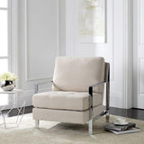 Walden Tufted Linen Accent Chair