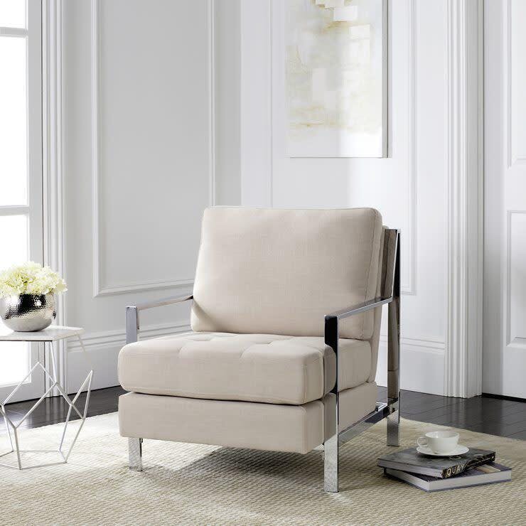 Walden Tufted Linen Accent Chair
