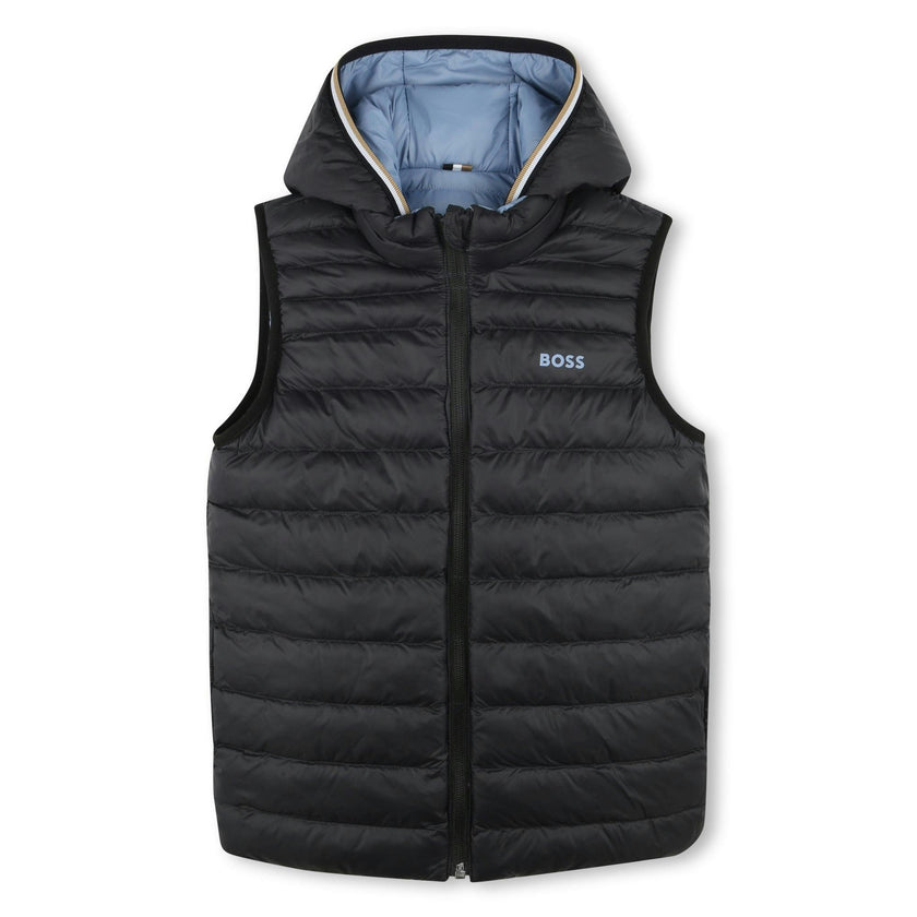 Blue Reversible Logo Puffer Vest