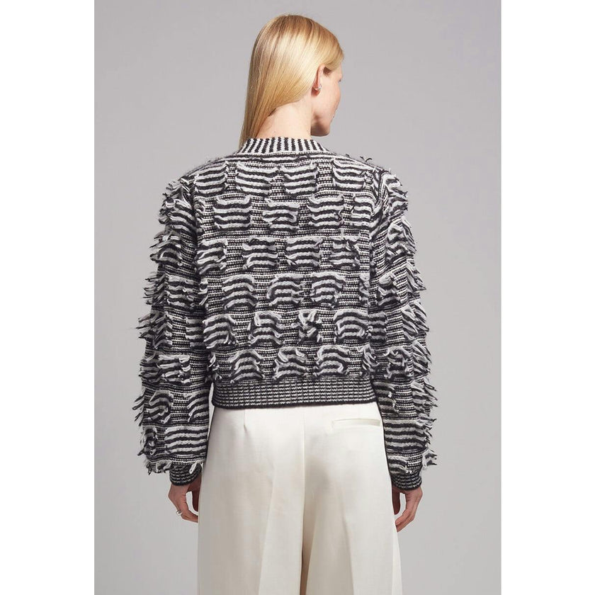 LUELLA STRIPE CARDI | IVORY + BLACK STRIPE