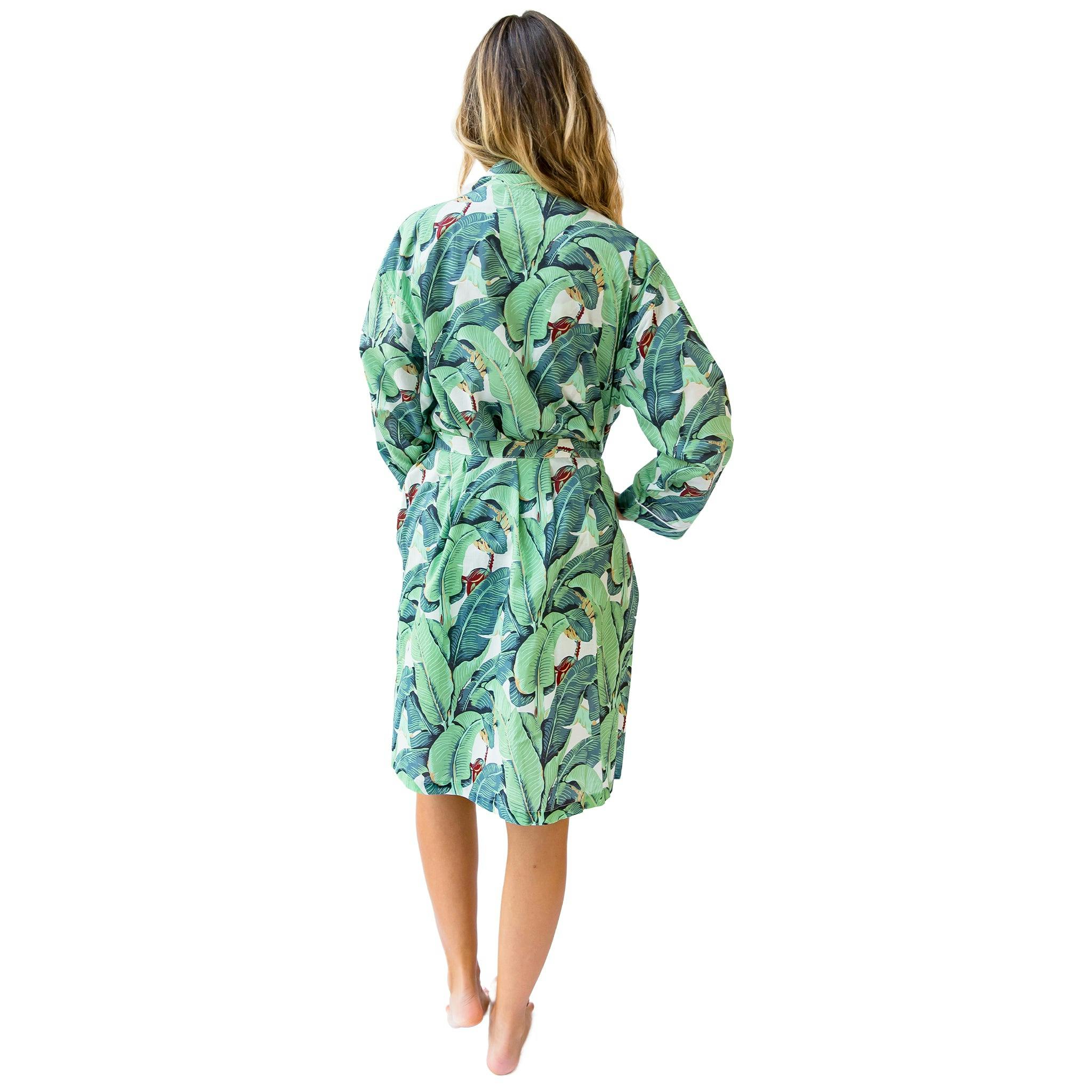 Women's Martinique® Green Banana Leaf Robe