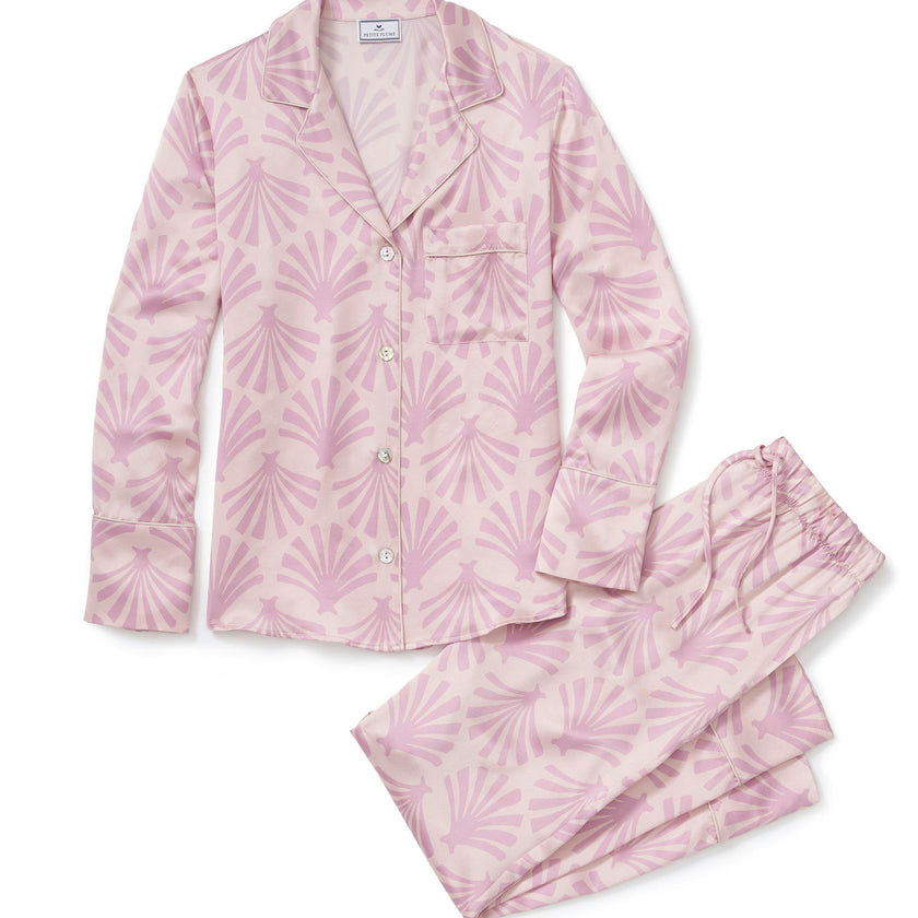 Women's Silk Pajama Set in Blush Tide