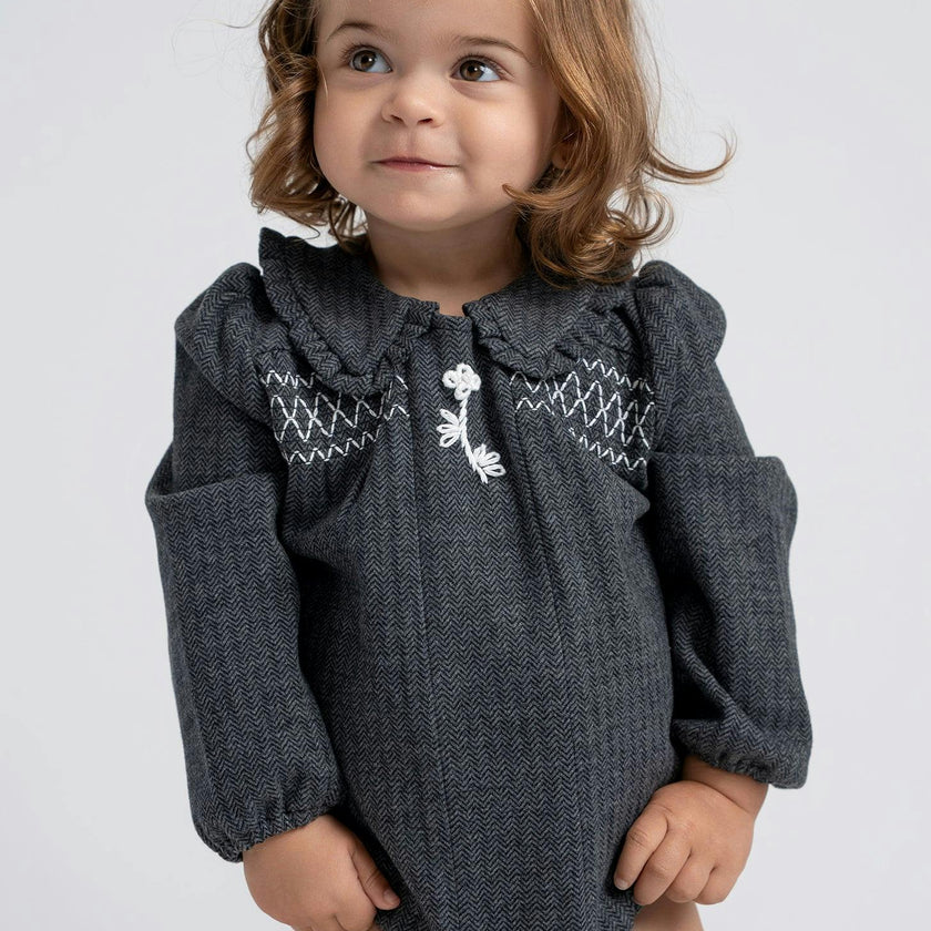 Herringbone Stretch Bubble Black