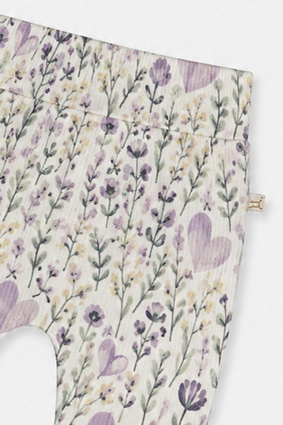 Organic Cotton Evolutive Pants Beige With Heart Print