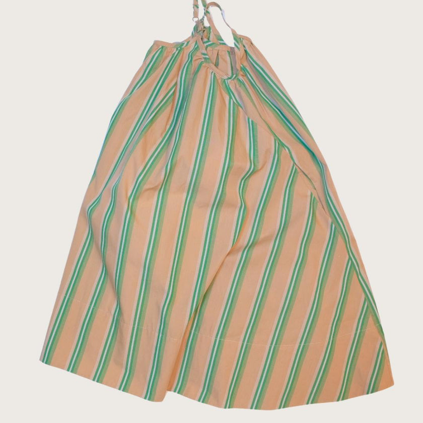 Cleo Green Stripe Cotton Slip Dress