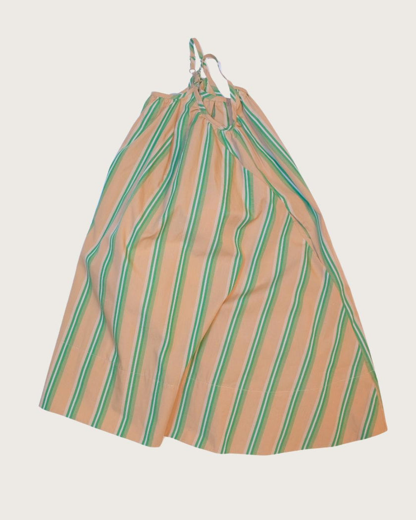 Cleo Green Stripe Cotton Slip Dress