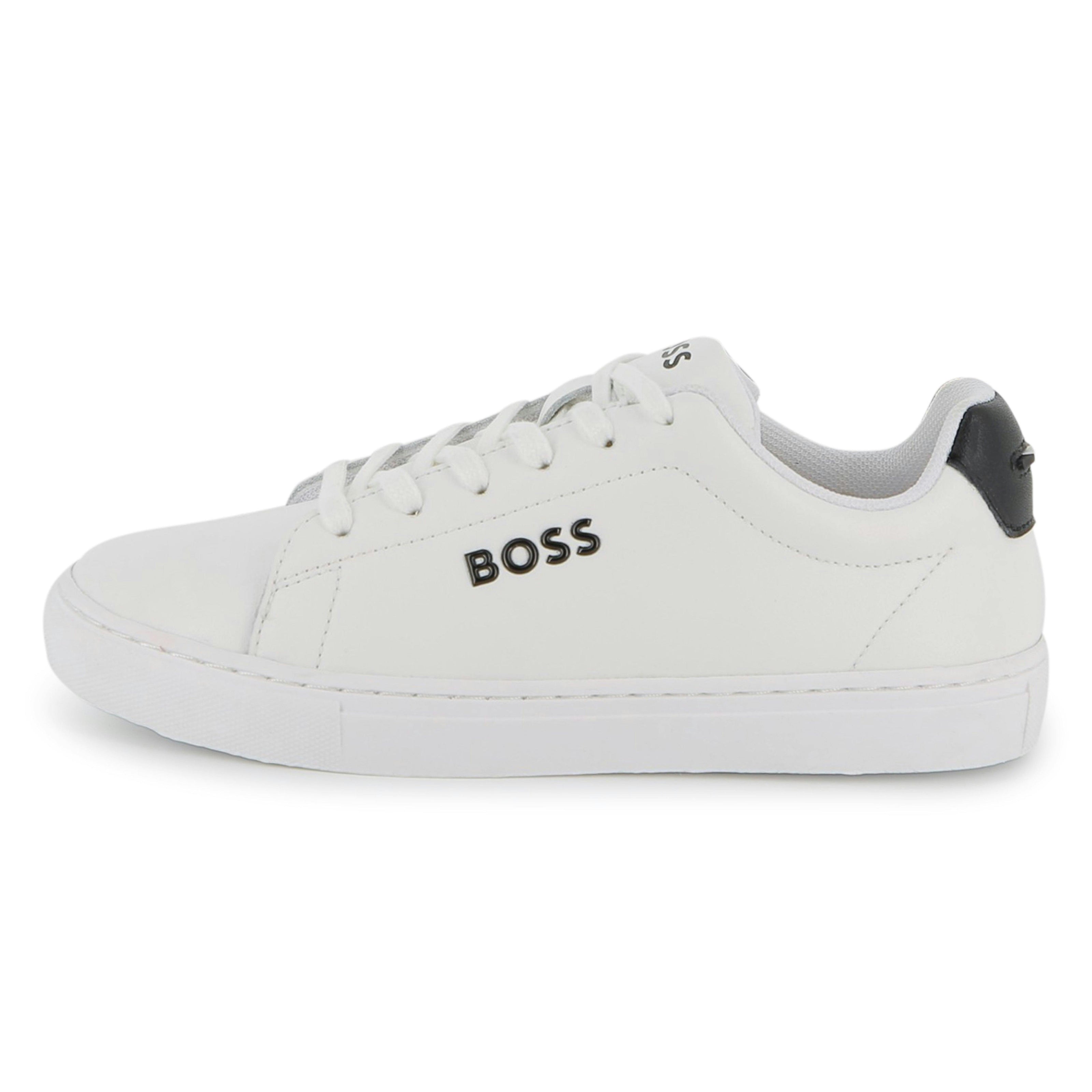 White Low-Top Leather Sneakers
