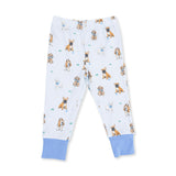 Bestie Dogs Blue - Short Sleeve Loungewear Set