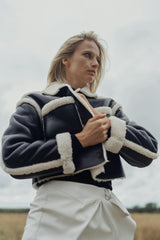LEATHER SHERPA JACKET
