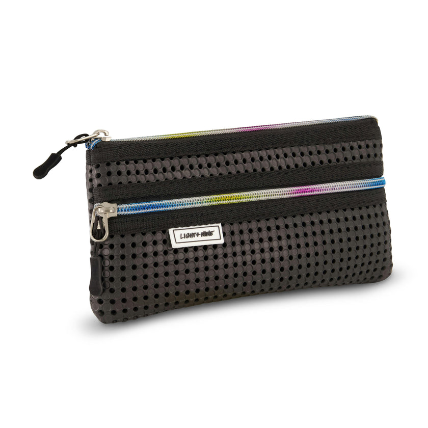 Flat Pencil Pouch Rainbow Pink