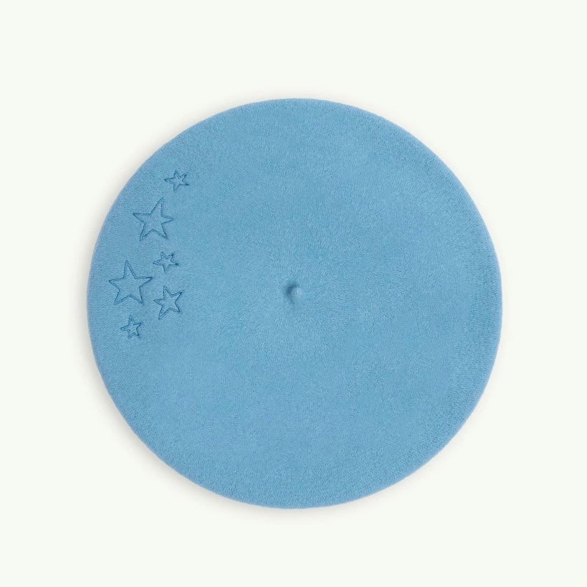 children's wool beret - blue stars