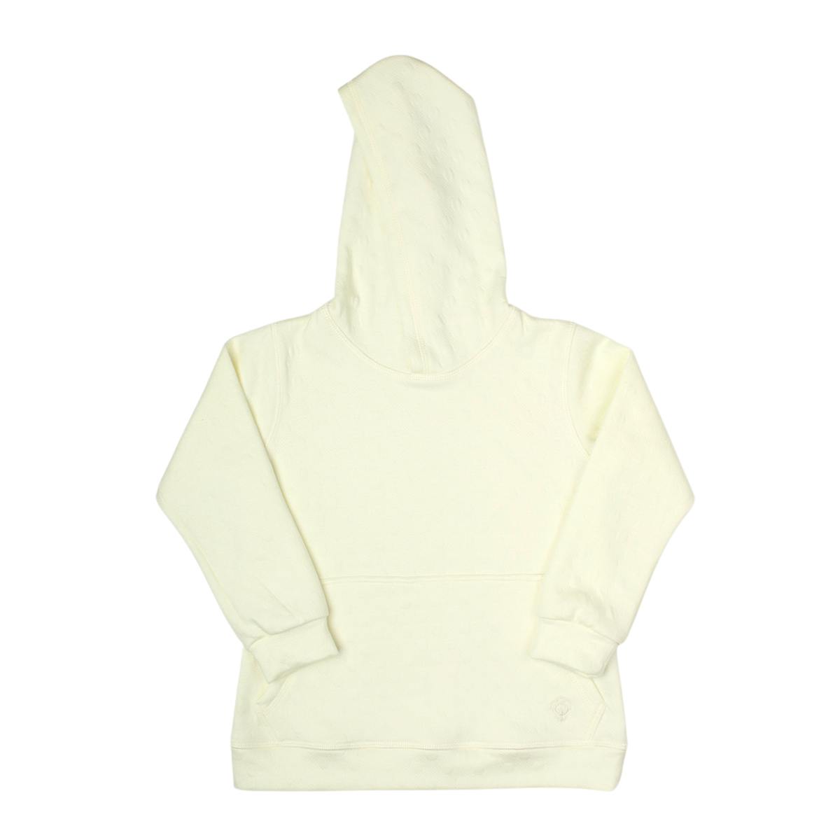 Boy Cream Long Hooded Pocket Jersey 100% Cotton