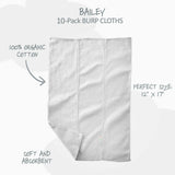 BAILEY 10-Pack BAILEY Burp Cloths