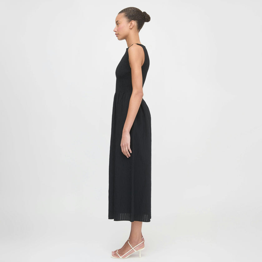 The Cosima Nap Dress - Black Tonal Seersucker