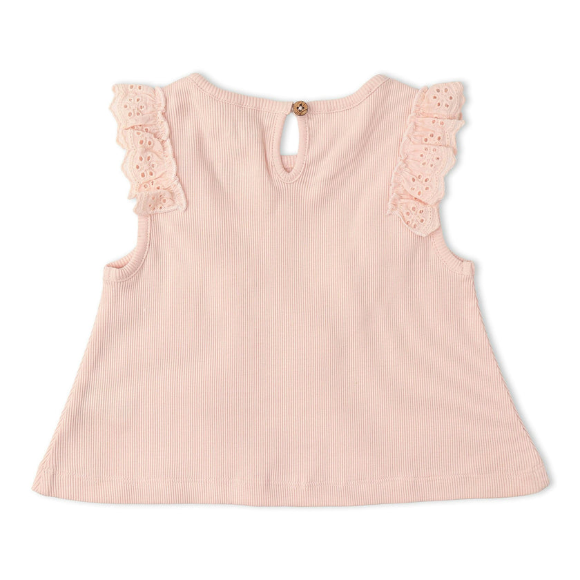 Organic Ruffle Top & Shorts Set - Blush