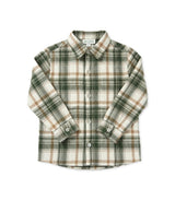 Achille Baby Shirt Long Sleeves with pocket, Beige Check