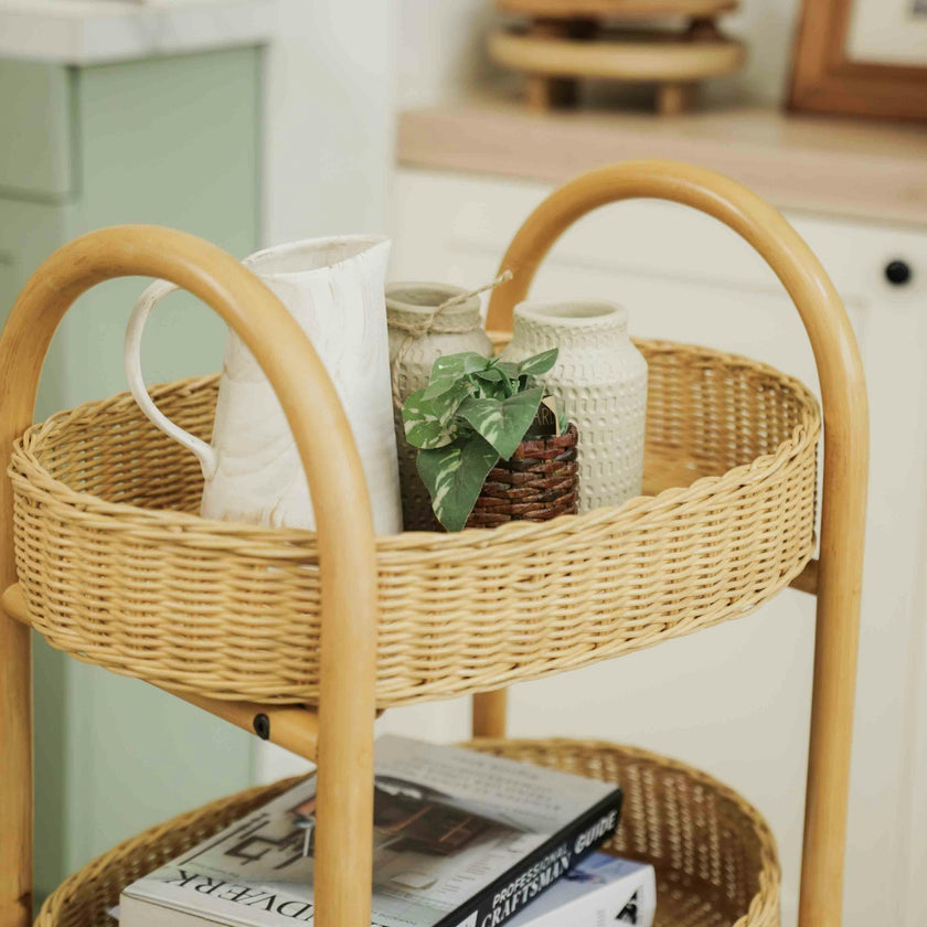 Handcrafted - Con Craft Trolley - Rattan Wicker