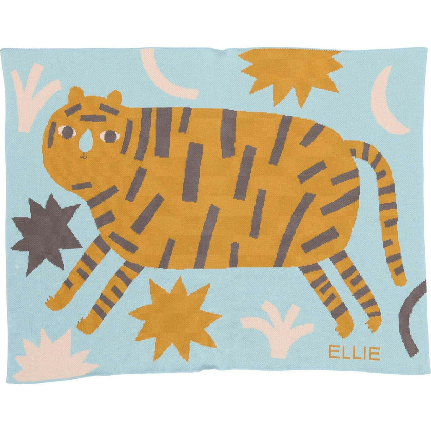 Surprised Tiger Knit Midi Blanket