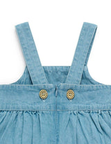 Embroidered Pinnie & Tee set Faded Denim