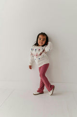 Girls Flare Pants in Mesa Rose