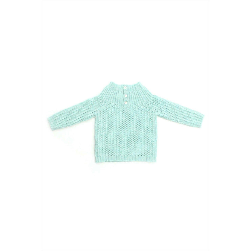 Cashmere Yoke Pullover Sweater Robins Egg Melange