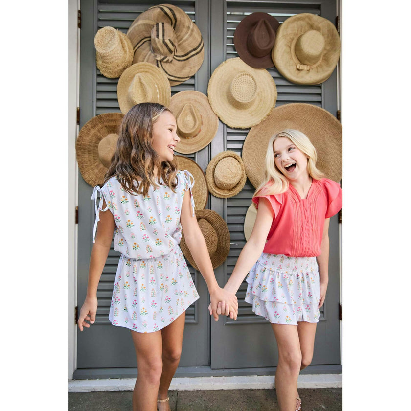 Helen Dress Blue Floral Block Print